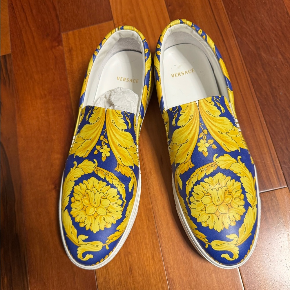 Versace Vibrant Blue and Yellow Sneakers